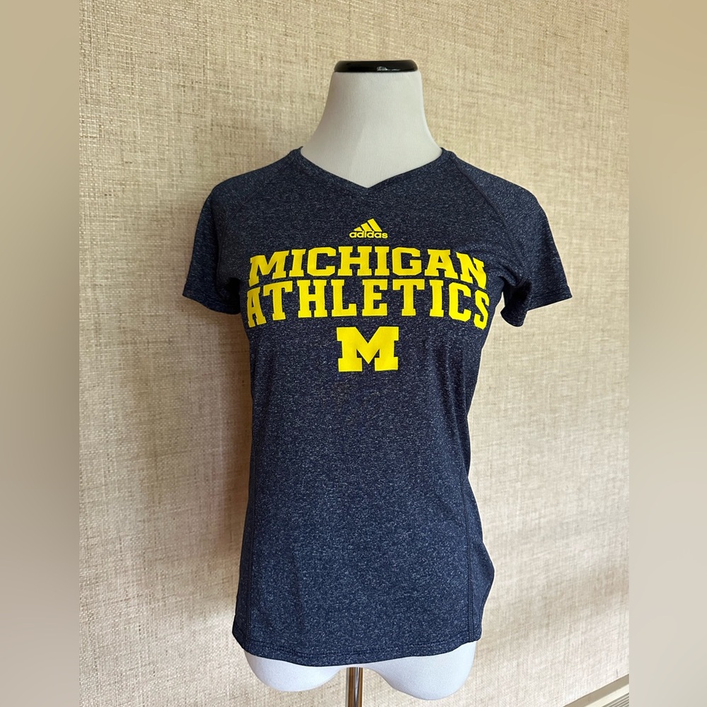 Adidas University of Michigan Wolverines Women's V-Neck Climalite Shirt …